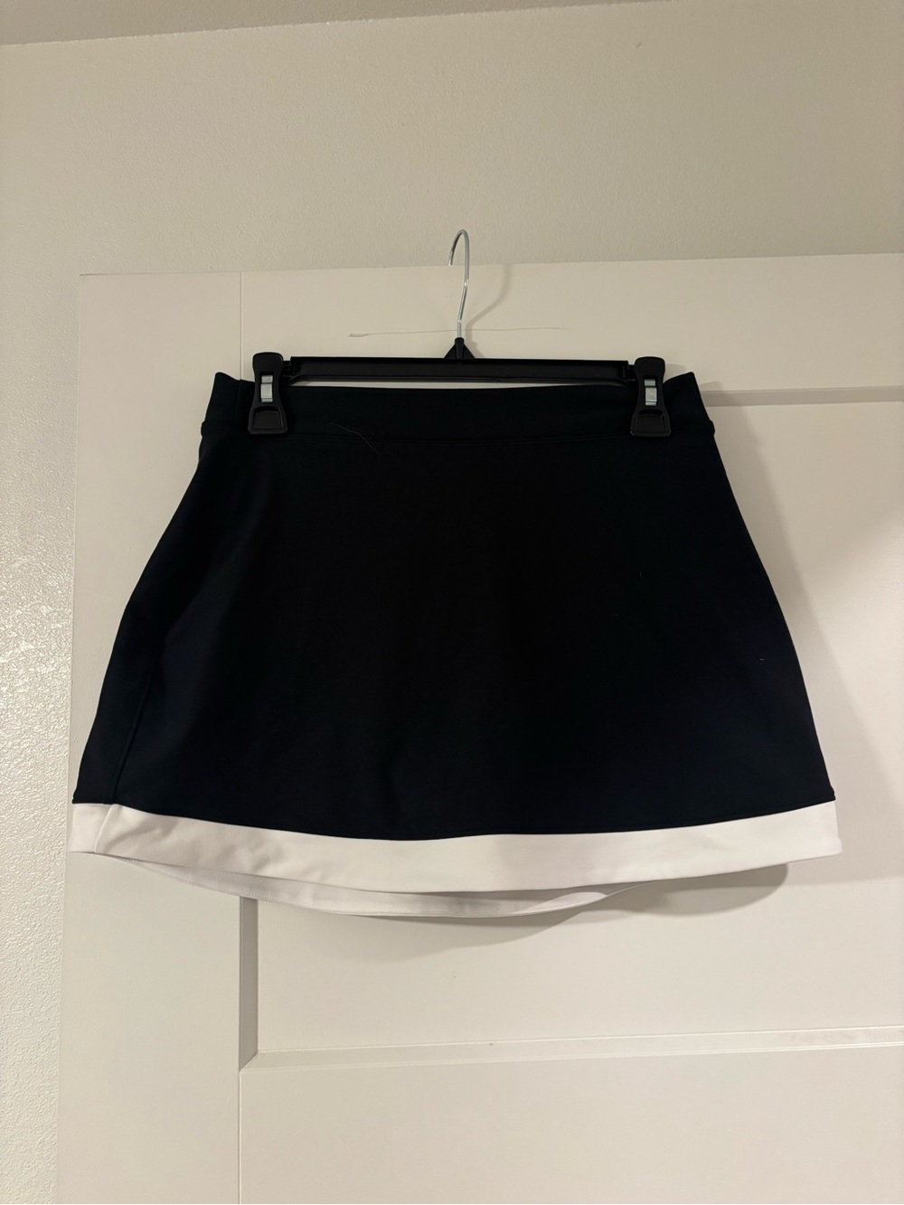 Black Mini Skirt with White Hem